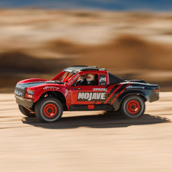 ARA2104T1 MOJAVE GROM MEGA 380 Brushed 4X4 Small Scale Desert Truck RTR with Battery & Charger, Red/Black(FOR A EXTRA BATTERY PLEASE ORDER SPMX142S30H2)