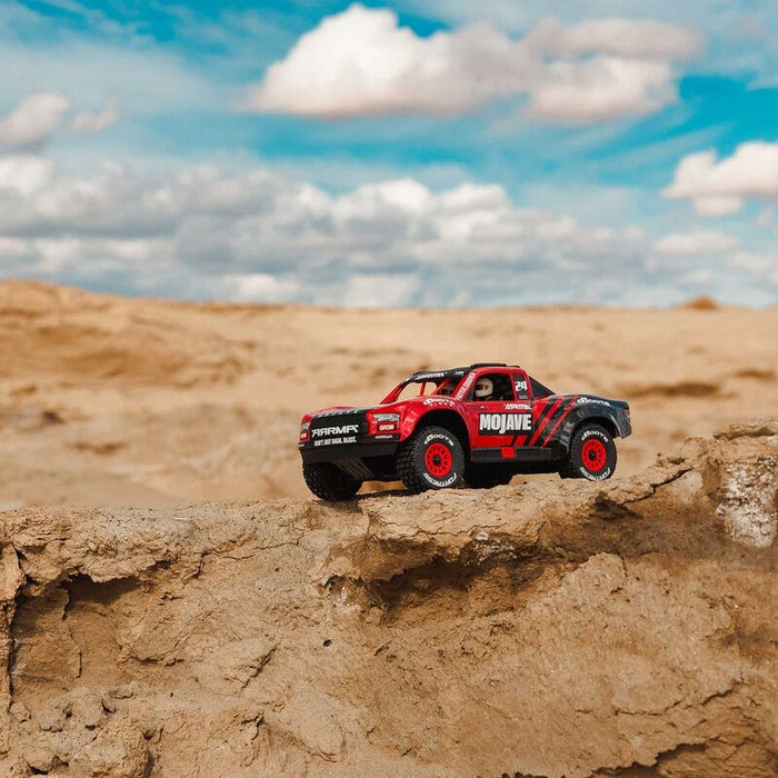 ARA2104T1 MOJAVE GROM MEGA 380 Brushed 4X4 Small Scale Desert Truck RTR with Battery & Charger, Red/Black(FOR A EXTRA BATTERY PLEASE ORDER SPMX142S30H2)