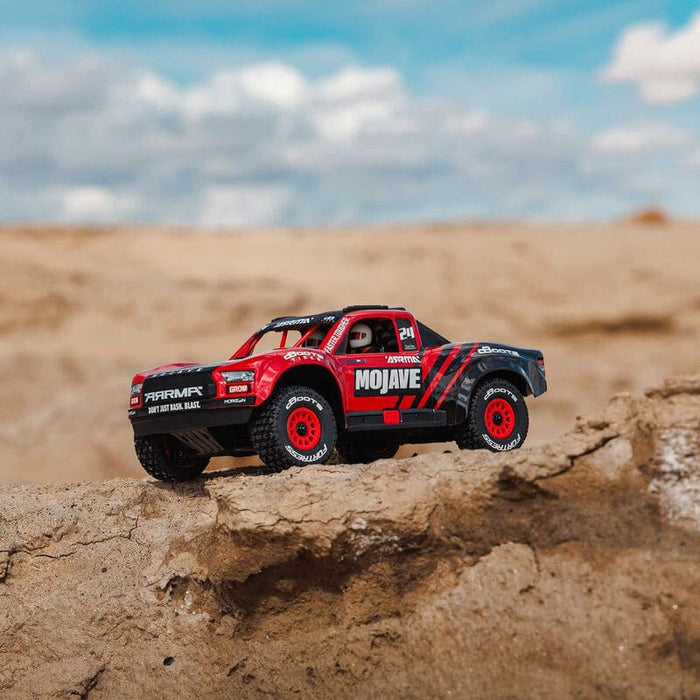 ARA2104T1 MOJAVE GROM MEGA 380 Brushed 4X4 Small Scale Desert Truck RTR with Battery & Charger, Red/Black(FOR A EXTRA BATTERY PLEASE ORDER SPMX142S30H2)
