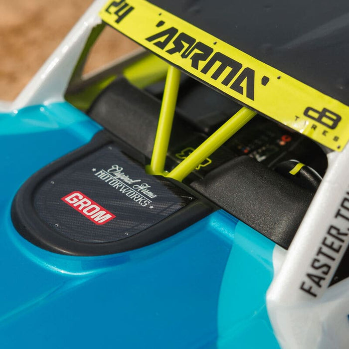 ARA2104T2 MOJAVE GROM MEGA 380 Brushed 4X4 Small Scale Desert Truck RTR with Battery & Charger, Blue/White (FOR A EXTRA BATTERY PLEASE ORDER SPMX142S30H2)