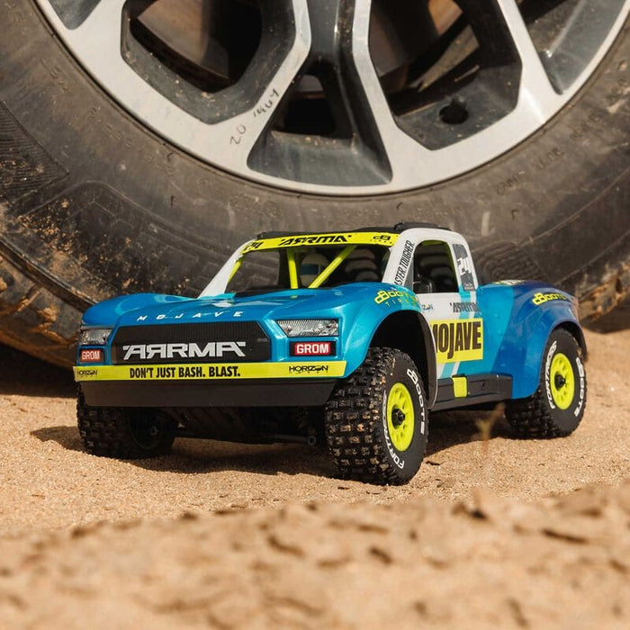 ARA2104T2 MOJAVE GROM MEGA 380 Brushed 4X4 Small Scale Desert Truck RTR with Battery & Charger, Blue/White (FOR A EXTRA BATTERY PLEASE ORDER SPMX142S30H2)