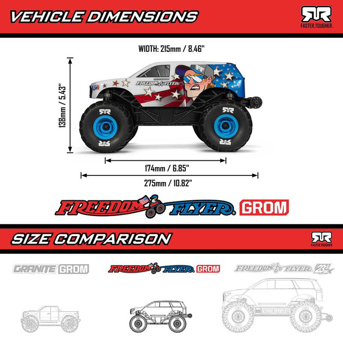 ARA2130FF Arrma 1/16 Freedom Flyer 4X4 RTR (B&C Incl) - White