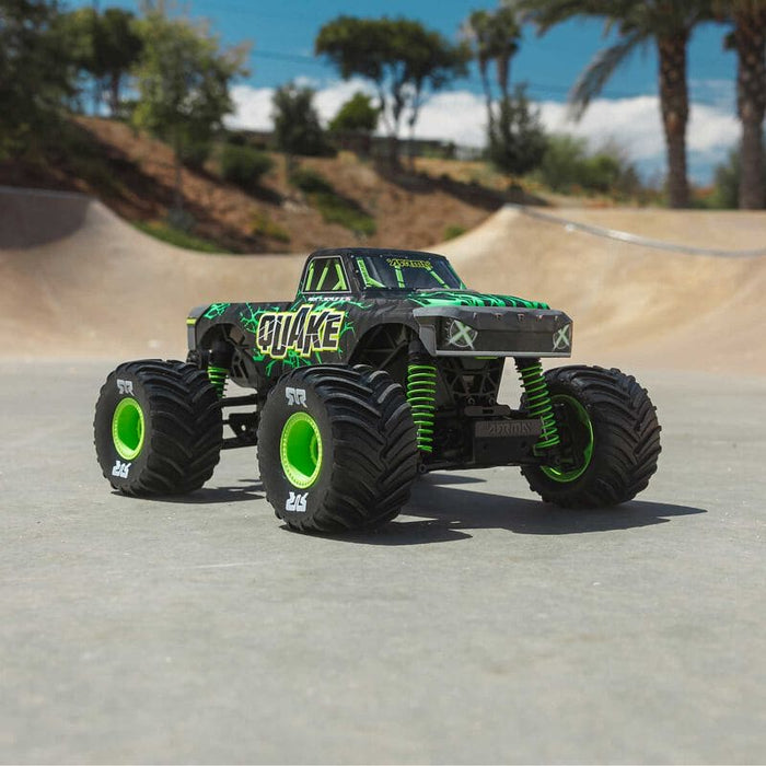 ARA2137T2 1/16 QUAKE GROM 4X4 RTR Brushed Monster Truck (Battery & Charger Included), Green