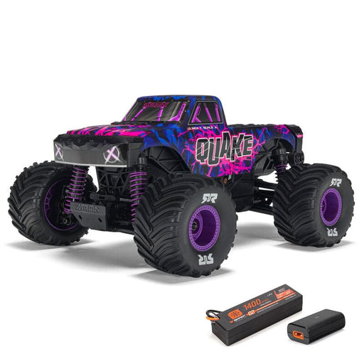 ARA2137T3 1/16 QUAKE GROM 4X4 RTR Brushed Monster Truck (Battery & Charger Included), Purple (FOR A EXTRA BATTERY PLEASE ORDER SPMX142S30H2)