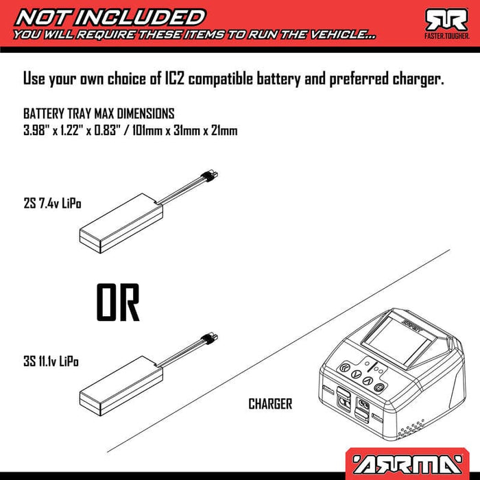 ARA2304T1 MOJAVE GROM 223S BLX Brushless 4X4 Small Scale Desert Truck RTR, Black  **YOU will need AND Sold separately SPMXPSS315 to run this truck **