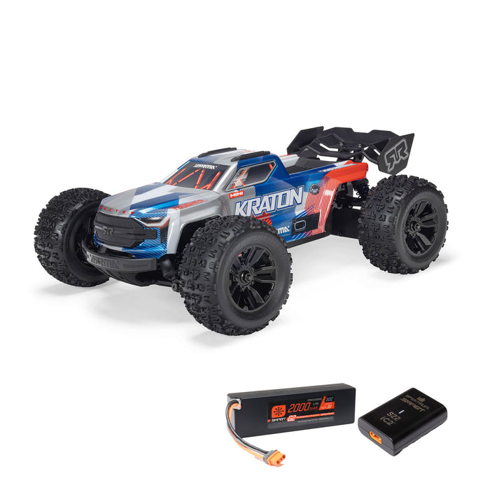 ARA2508ST1 Arrma 1/16 Mini KRATON 223S Brushless DSC 4x4 RTR - Red/Blue