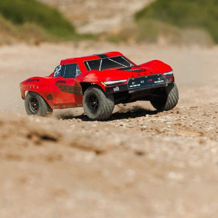 ARA3221ST1  1/10 FURY MEGA 550 2WD Short Course Truck RTR with Battery & Charger, Red *FOR THIS TRUCK THE EXTRA BATTERY PART NUMBER IS ONXP5514**If you do order from this Sale, ALL sales are final sale