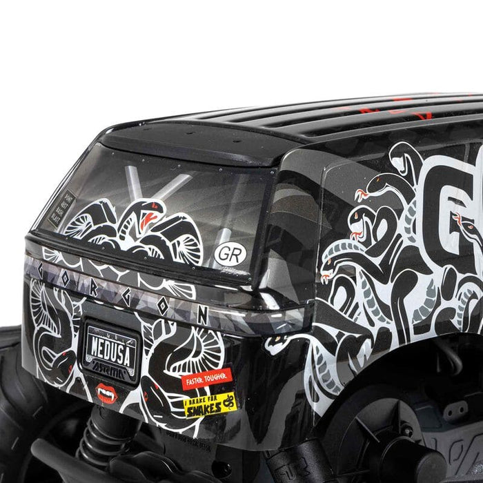 ARA3230SKT1 1/10 GORGON 4X2 MEGA 550 Brushed Monster Truck Ready-To-Assemble Kit with Battery & Charger (fast charger and long run battery SPMXBCB1)