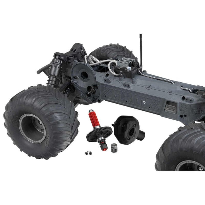 ARA3230SKT1 1/10 GORGON 4X2 MEGA 550 Brushed Monster Truck Ready-To-Assemble Kit with Battery & Charger (fast charger and long run battery SPMXBCB1)