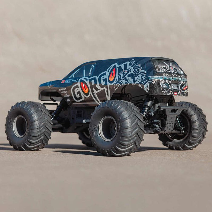 ARA3230SKT1 1/10 GORGON 4X2 MEGA 550 Brushed Monster Truck Ready-To-Assemble Kit with Battery & Charger (fast charger and long run battery SPMXBCB1)
