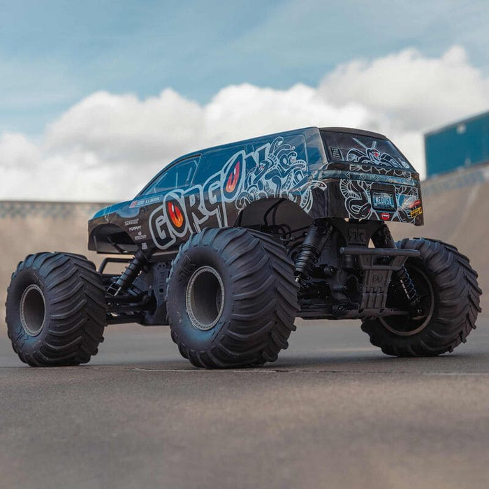 ARA3230SKT1 1/10 GORGON 4X2 MEGA 550 Brushed Monster Truck Ready-To-Assemble Kit with Battery & Charger (fast charger and long run battery SPMXBCB1)