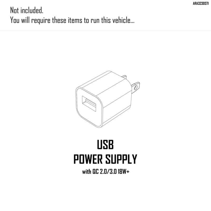 ARA3230ST1 1/10 GORGON 4X2 MEGA 550 Brushed Monster Truck RTR with Battery & Charger, Yellow  (fast charger and long run battery SPMXBCB1)