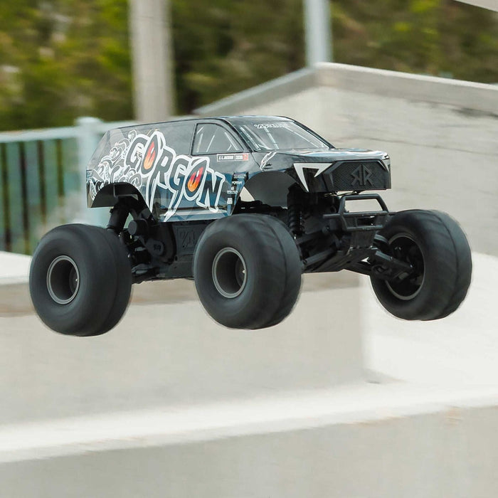 ARA3230ST3 1/10 GORGON 2WD RTR Brushed Monster Truck (Battery & Charger Included), Gun Metal