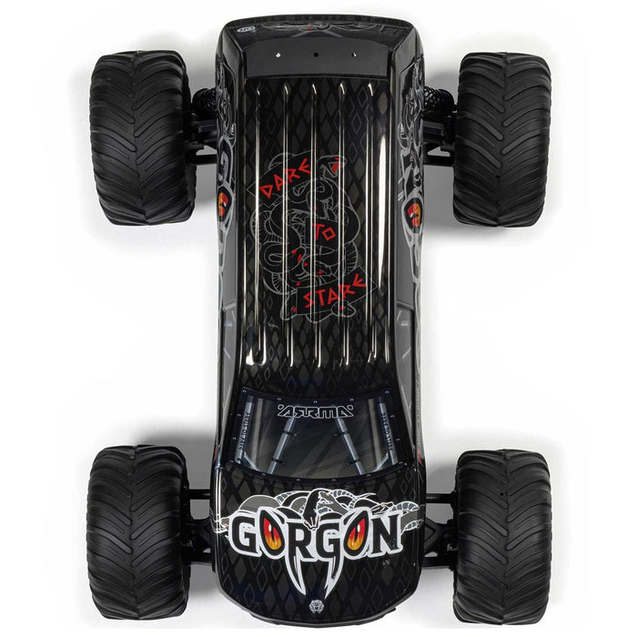 ARA3230ST3 1/10 GORGON 2WD RTR Brushed Monster Truck (Battery & Charger Included), Gun Metal