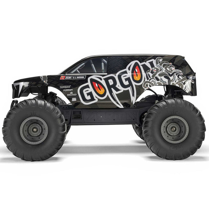 ARA3230ST3 1/10 GORGON 2WD RTR Brushed Monster Truck (Battery & Charger Included), Gun Metal