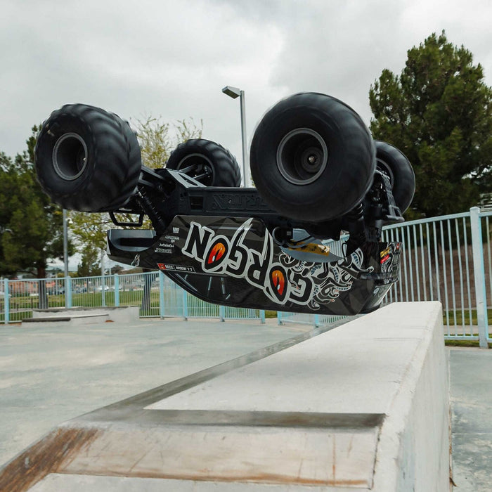 ARA3230ST3 1/10 GORGON 2WD RTR Brushed Monster Truck (Battery & Charger Included), Gun Metal