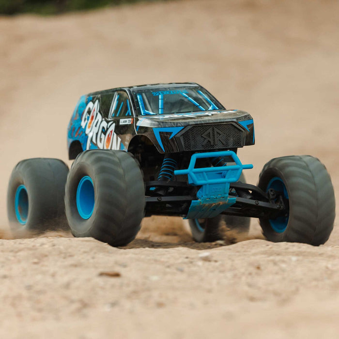 ARA3230ST5 1/10 GORGON 2WD RTR Brushed Monster Truck (Battery & Charger Included), Blue