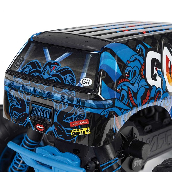 ARA3230ST5 1/10 GORGON 2WD RTR Brushed Monster Truck (Battery & Charger Included), Blue