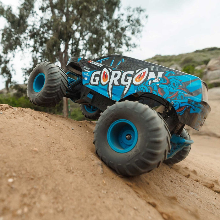 ARA3230ST5 1/10 GORGON 2WD RTR Brushed Monster Truck (Battery & Charger Included), Blue
