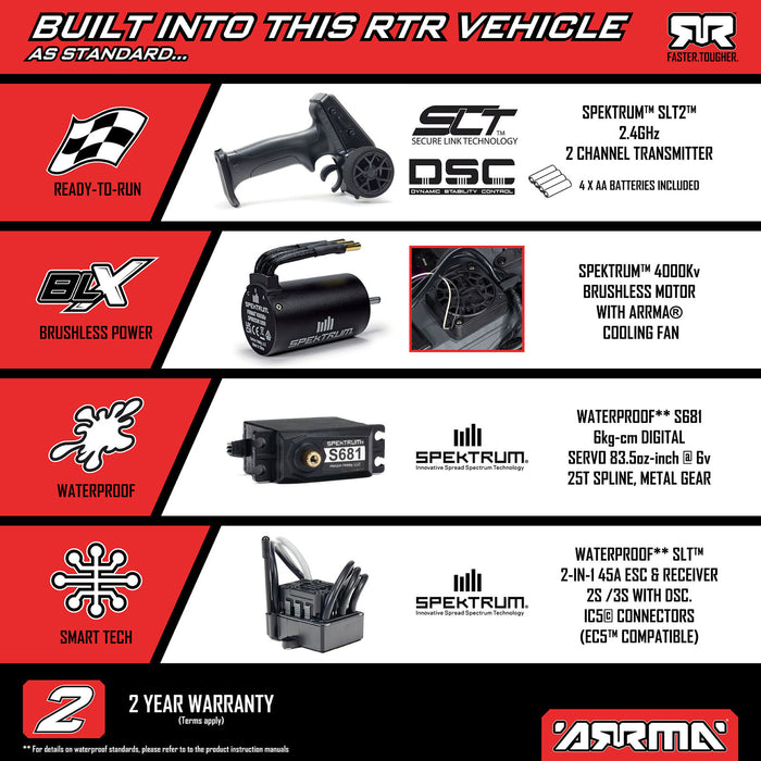 ARA3530SFFT1 Arrma 1/10 Freedom Flyer 223S 2WD RTR (B&C Incl) - White