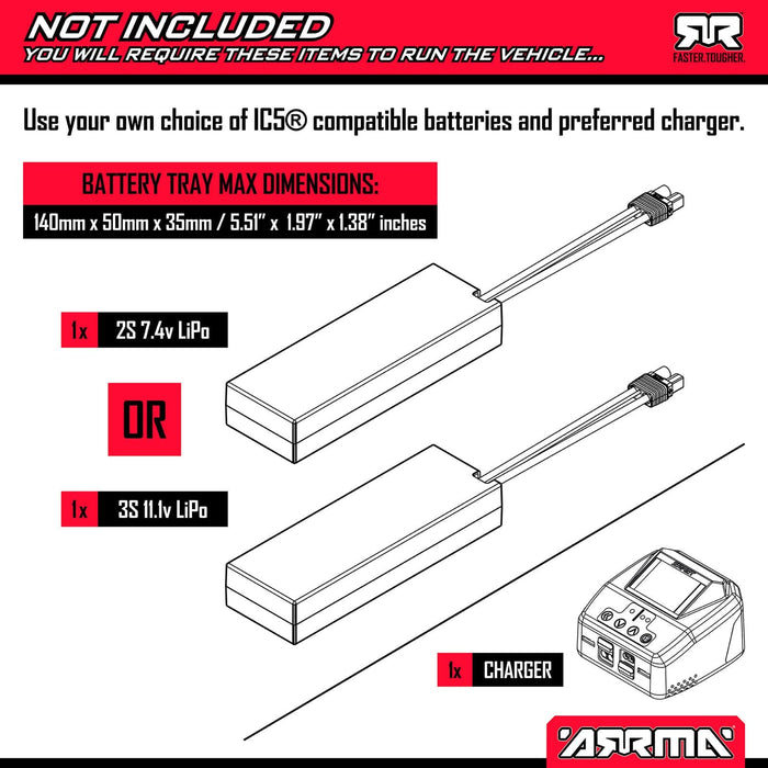 ARA3537T2 1/10 QUAKE 223S DSC 2WD RTR Brushless Monster Truck, Green