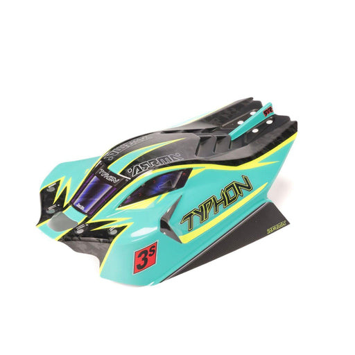 ARA406171 1/8 Clipless Painted Decaled Body, Green/Yellow: TYPHON 4X4