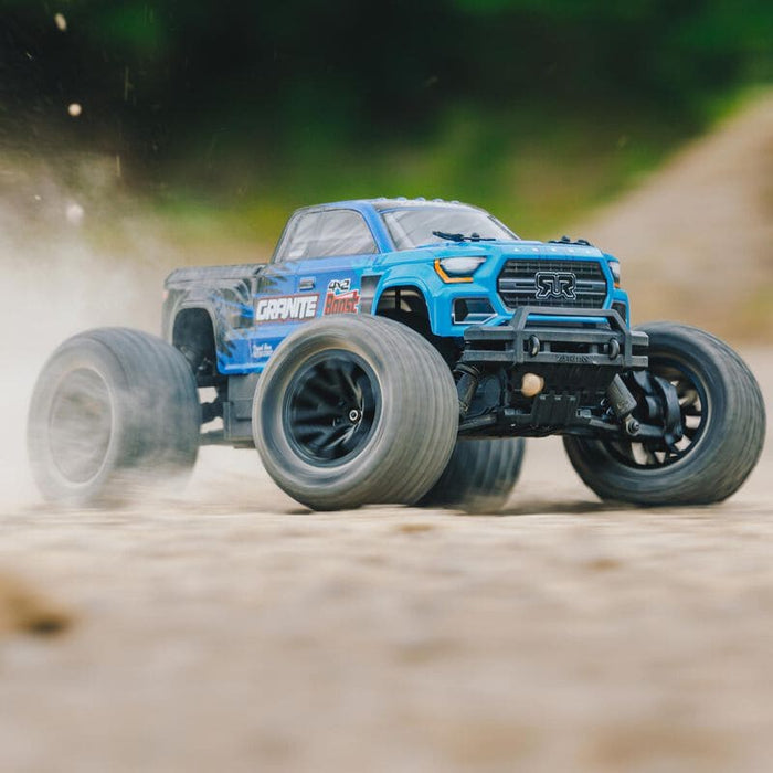 ARA4102SV4T2 1/10 GRANITE 4X2 BOOST MEGA 550 Brushed Monster Truck RTR with Battery & Charger, Blue