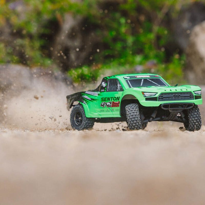 ARA4103SV4T1 1/10 SENTON 4X2 BOOST MEGA 550 Brushed Short Course Truck RTR with Battery & Charger, Green **FOR LONG RUN TIME BATTERY ORDER part # SPMX52S30H3