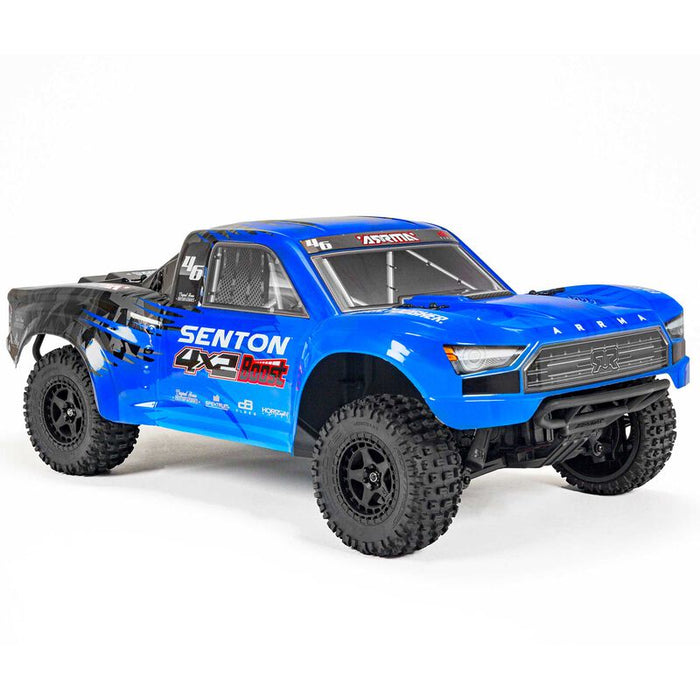 ARA4103SV4T2 1/10 SENTON 4X2 BOOST MEGA 550 Brushed Short Course Truck RTR with Battery & Charger, Blue **FOR LONG RUN TIME BATTERY ORDER part # SPMX52S30H3