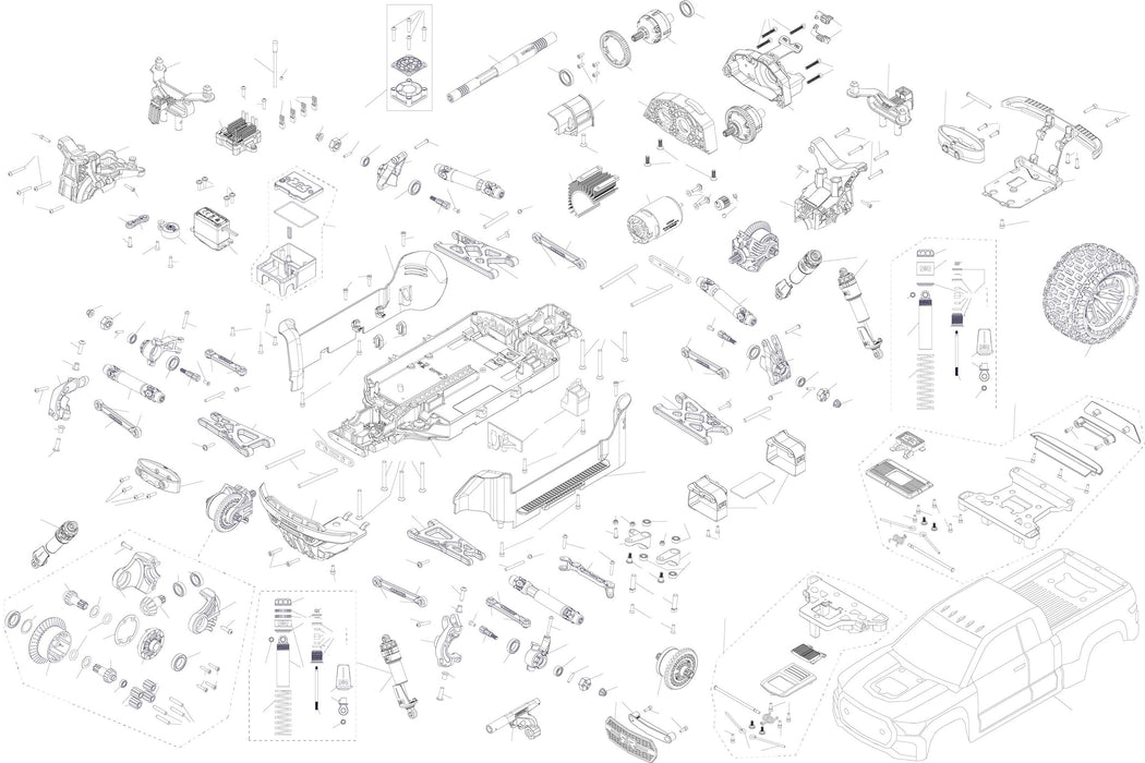 ARA4202V4T1 1/10 GRANITE MEGA 665 4X4 RTR Brushed Monster Truck, Green  ** Needed to Complete # SPMX-1031