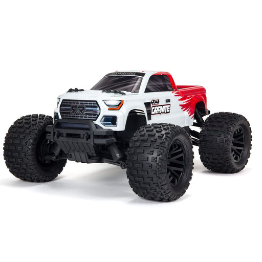 ARA4202XV3T2 1/10 GRANITE 4X4 MEGA 550 Brushed Monster Truck RTR, Red ****For extra long run time & Quick charging please order these two parts. Sold separately. SPMX50002S30H3. &. DYNC2030
