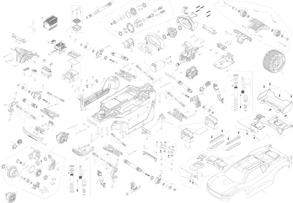 ARA4305V4T3 1/10 VORTEKS 223S BLX Brushless 4X4 Stadium Truck RTR with DSC, Purple **YOU will need this to run this truck # SPMX-1034