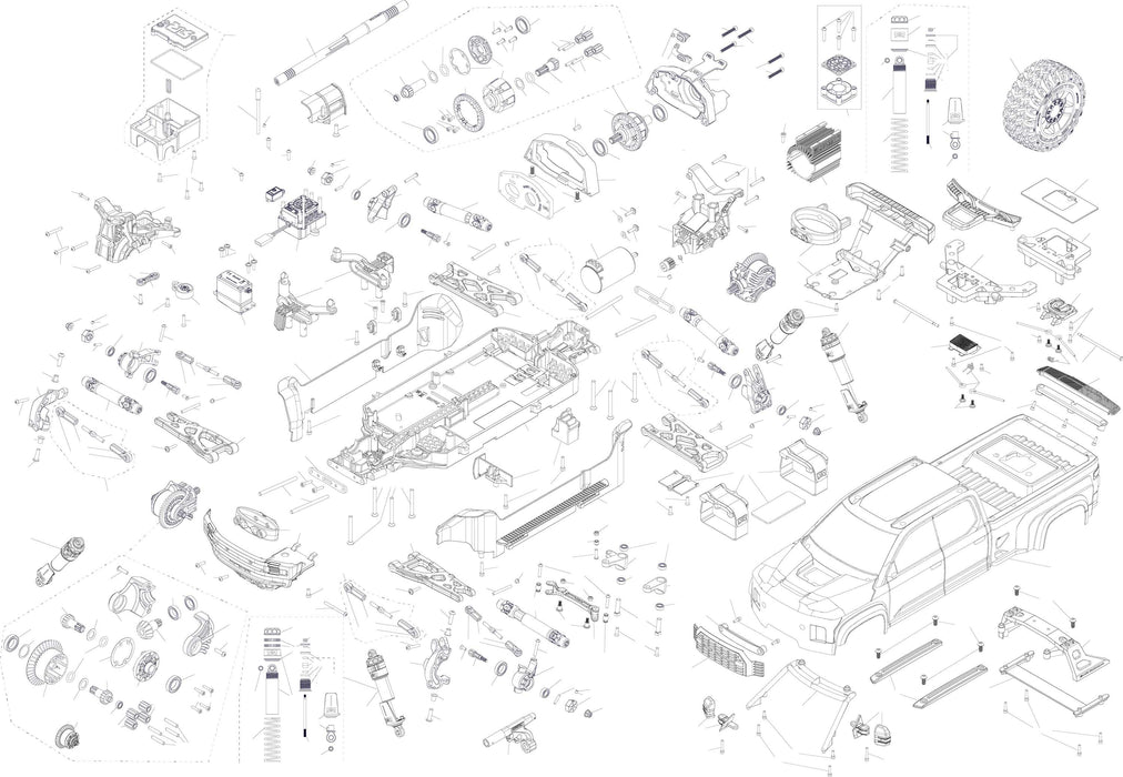 ARA4312V4T1 1/10 BIG ROCK 223S DSC 4X4 RTR Brushless Monster Truck, Black ** Needed to Complete # SPMX-1034 *
