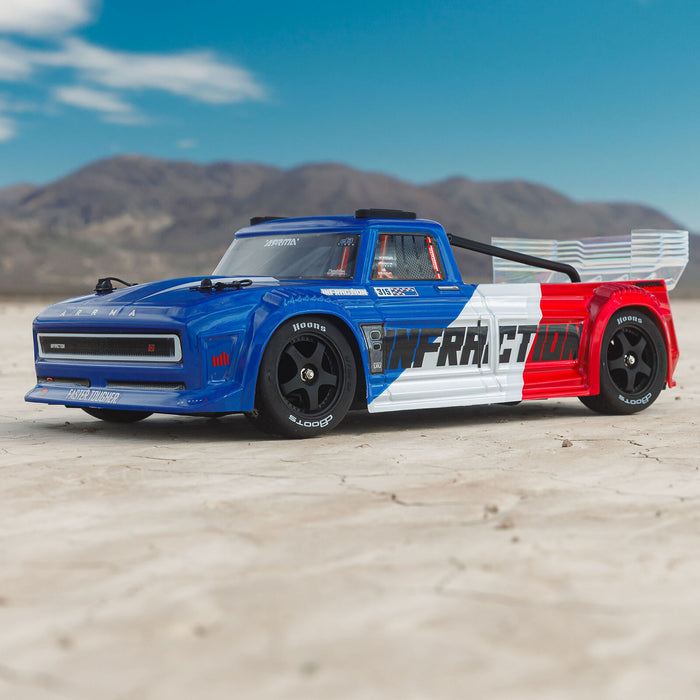 ARA4315V4T1 Arrma 1/8 INFRACTION 223S DSC 4X4 RTR Brushless - Blue/Red