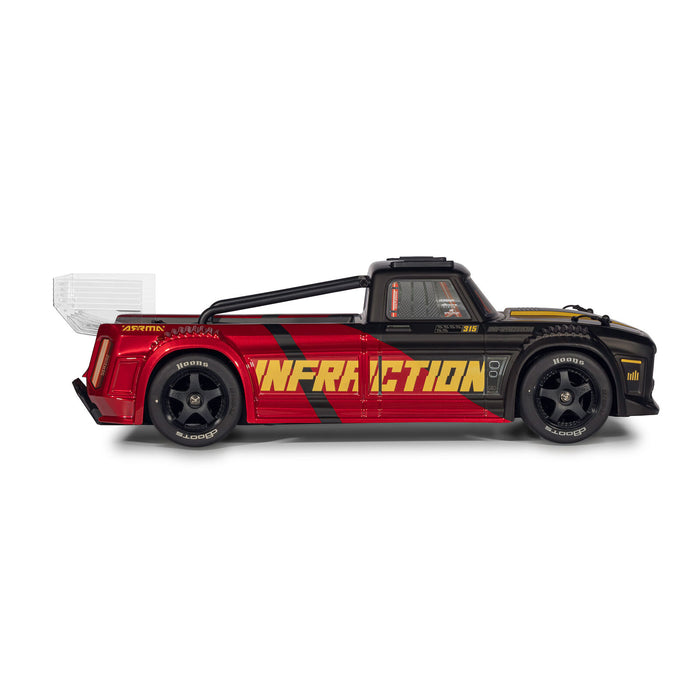 ARA4315V4T2 Arrma 1/8 INFRACTION 223S DSC 4X4 RTR Brushless - Black/Red
