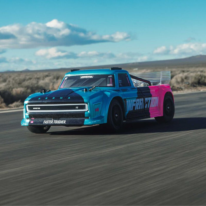 ARA4315V4T3 Arrma 1/8 INFRACTION 223S DSC 4X4 RTR Brushless - Teal/Pink
