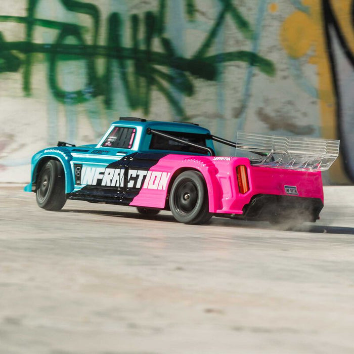 ARA4315V4T3 Arrma 1/8 INFRACTION 223S DSC 4X4 RTR Brushless - Teal/Pink