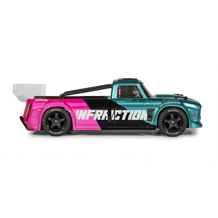 ARA4315V4T3 Arrma 1/8 INFRACTION 223S DSC 4X4 RTR Brushless - Teal/Pink