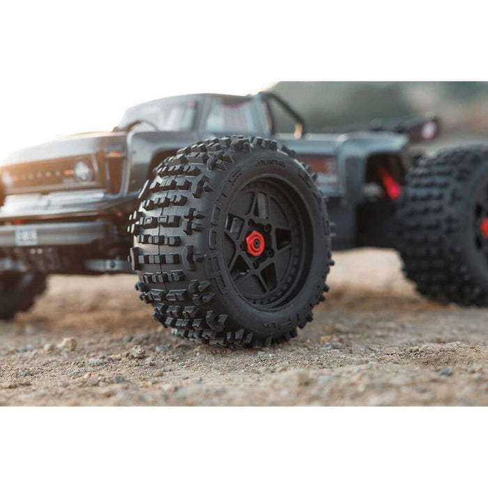 ARA4410V2T3 1/10 OUTCAST 4X4 4S V2 BLX Stunt Truck RTR, Gunmetal *** YOU will need to order this #SPMX-1035 to run this truck ****