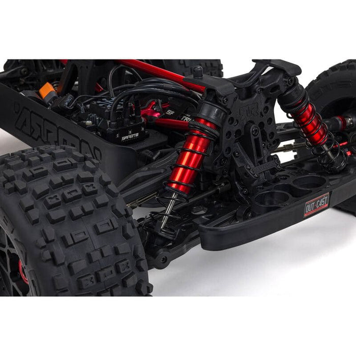 ARA5810V2T1 1/5 OUTCAST 4X4 8S BLX EXB Brushless Stunt Truck RTR, Black ****YOU will need these two parts. Sold separately. SPMX50004S100H5 (X2). &. SPMXC2060 to run this truck