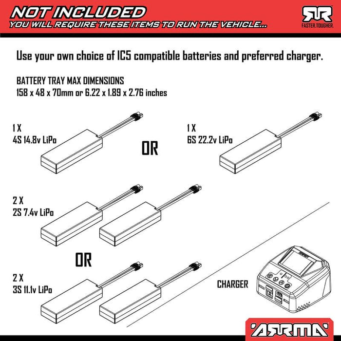 ARA8608V6T3 Arrma 1/8 KRATON 6S 4X4 RTR Brushless Speed Truck, Green/Black