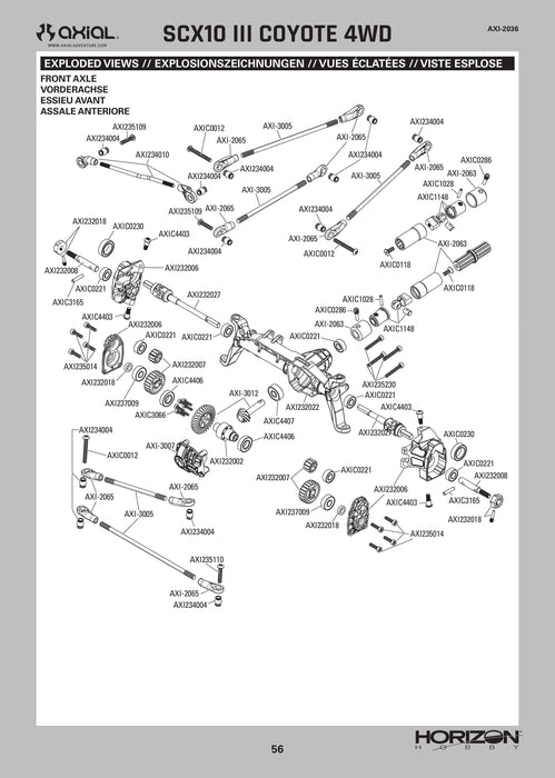 AXI-3071 1/10 SCX10 III Coyote 4X4 RTR Rock Crawler (Battery & Charger Included), Gold