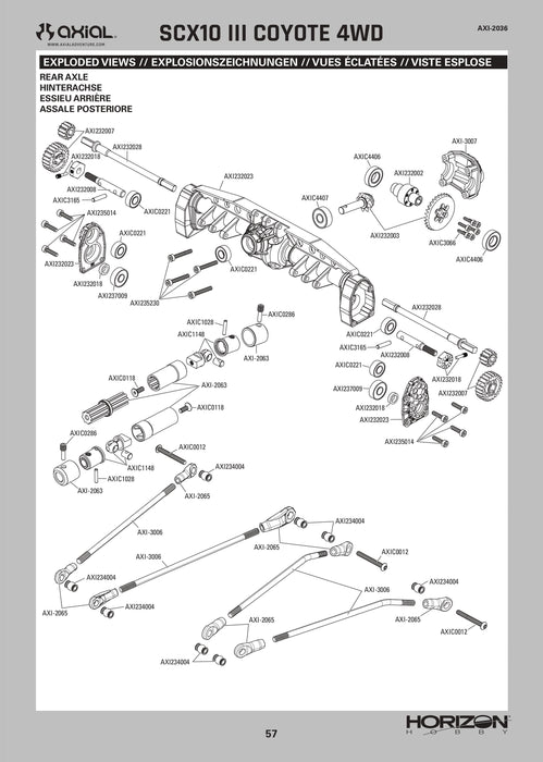 AXI-3071 1/10 SCX10 III Coyote 4X4 RTR Rock Crawler (Battery & Charger Included), Gold