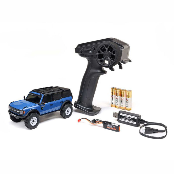 AXI-2048T1 1/30 SCX30 Ford Bronco 4X4 RTR Brushed Rock Crawler (Battery & Charger Included), Blue