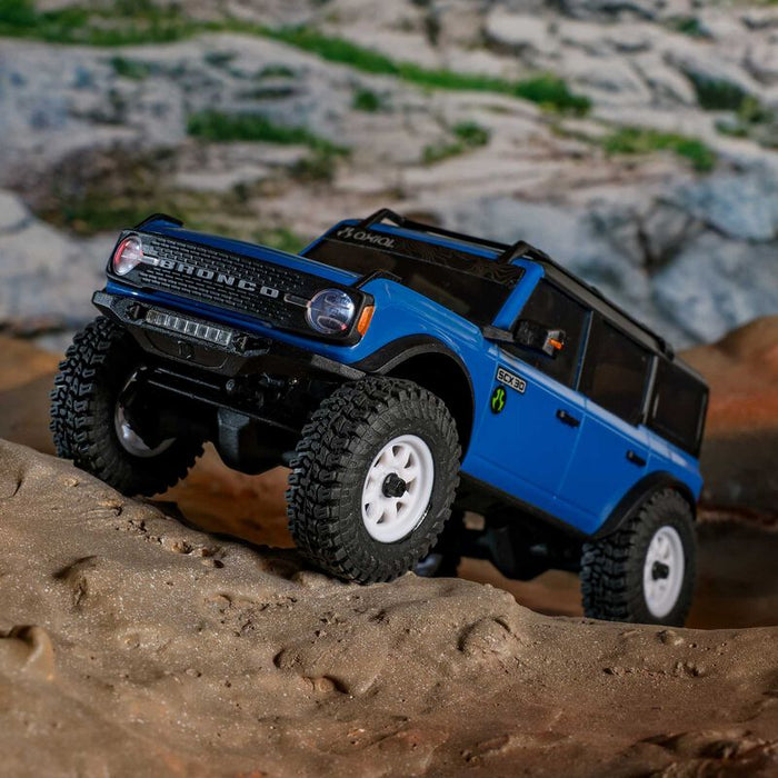 AXI-2048T1 1/30 SCX30 Ford Bronco 4X4 RTR Brushed Rock Crawler (Battery & Charger Included), Blue