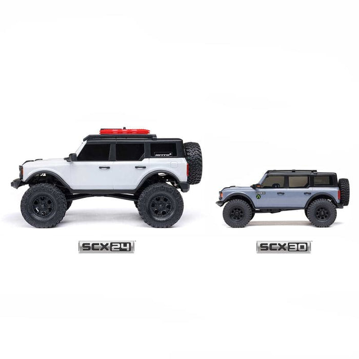 AXI-2048T1 1/30 SCX30 Ford Bronco 4X4 RTR Brushed Rock Crawler (Battery & Charger Included), Blue