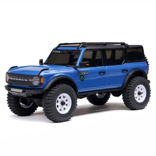 AXI-2048T1 1/30 SCX30 Ford Bronco 4X4 RTR Brushed Rock Crawler (Battery & Charger Included), Blue