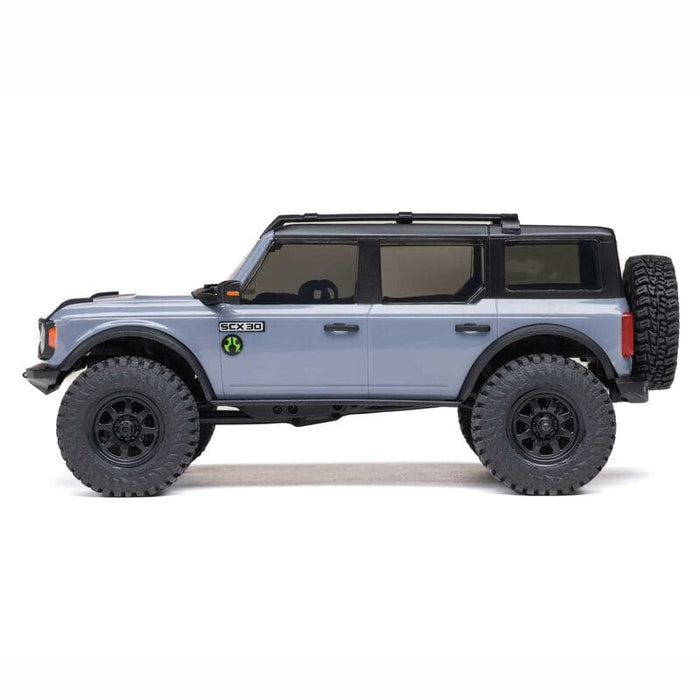 AXI-2048T2 Axial 1/30 SCX30 Ford Bronco 4X4 RTR Brushed Rock Crawler (Battery & Charger Included), Grey