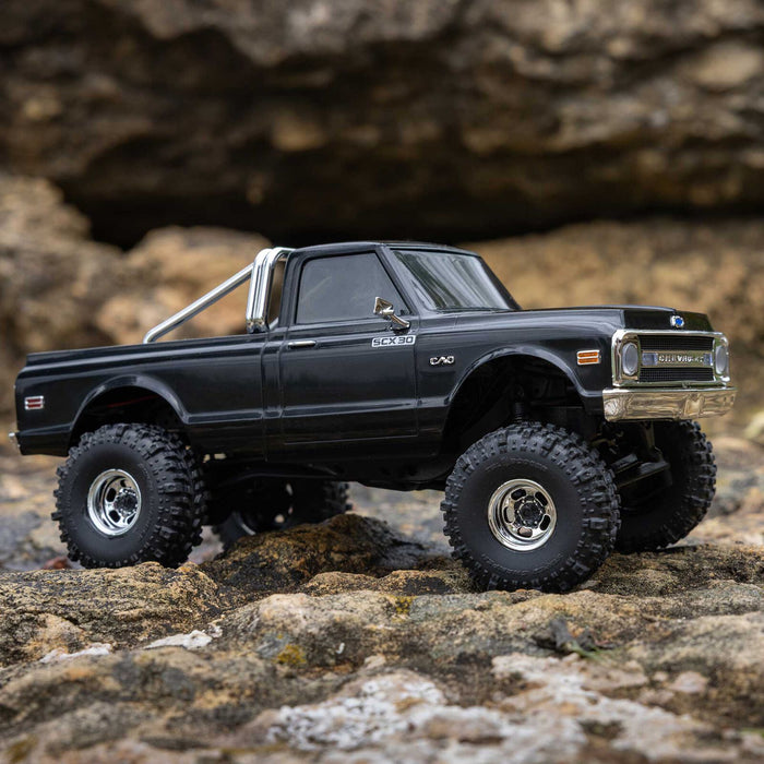 AXI-2260T2 Axial 1/30 SCX30 Chevrolet K10 Brushed 4x4 RTR (B&C Incl) black **FOR EXTRA BATTERY ORDER #SPMX-1122