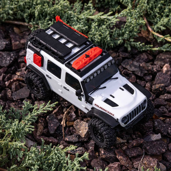 AXI-2261T2 Axial 1/30 SCX30 Jeep Wrangler JLU 4X4 RTR Brushed Rock (Battery & Charger Included) - White